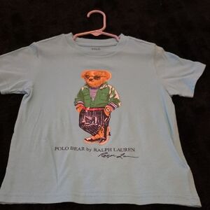 Ralph Lauren Kids Light Blue Polo Bear Tee